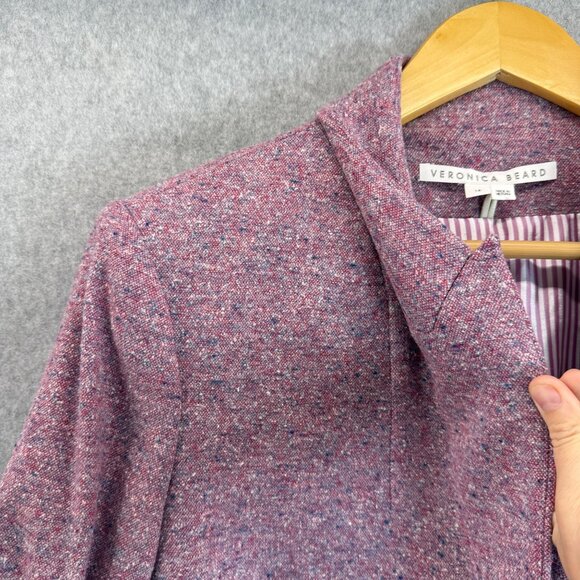 Veronica Beard Revolve Beacon Dickey Jacket Orchid Pink Tweed Womens‎ Size 14 - Picture 3 of 16